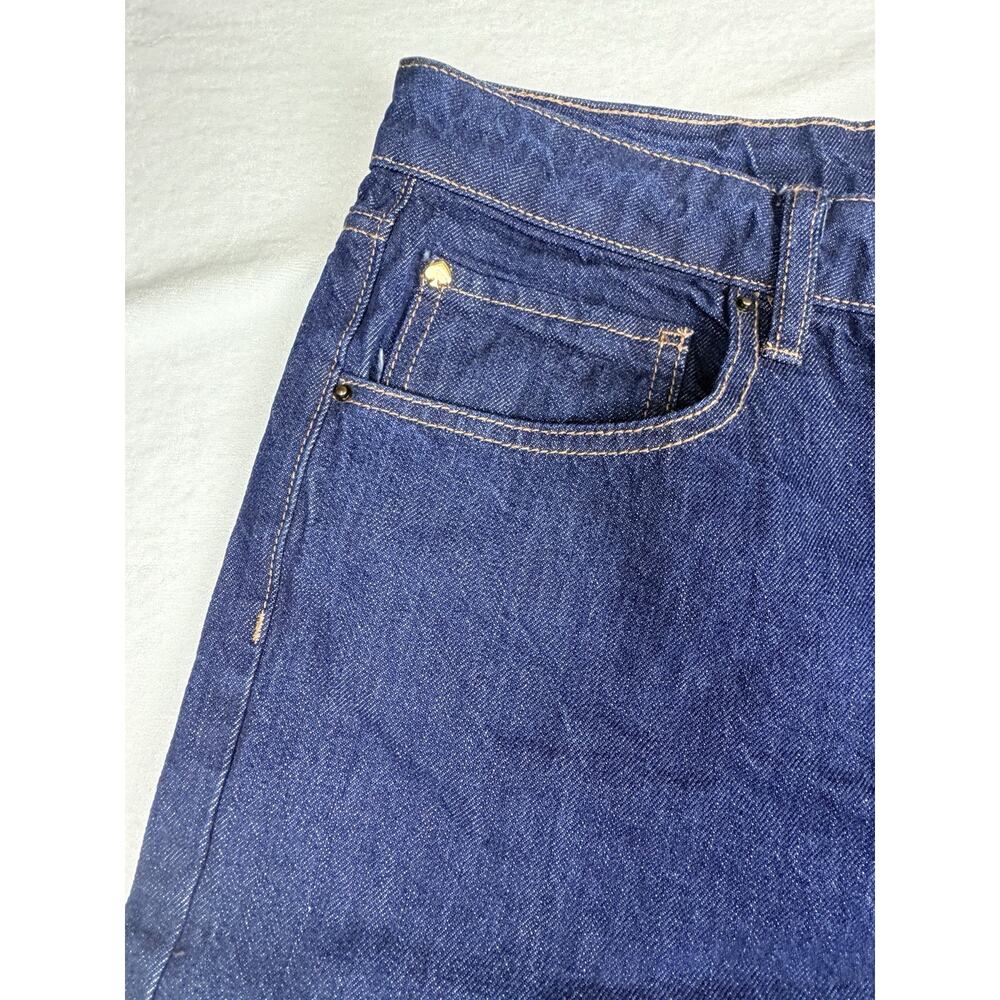 NWT Kate Spade Jeans Women's 14 Dark Wash Blue Wide Leg Cuffed Denim Pants - Picture 7 of 11